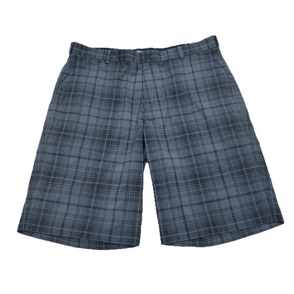 Nike Golf Shorts Mens 36 Gray Plaid Tour Performance Polyester Stretch Athletic - Picture 1 of 14